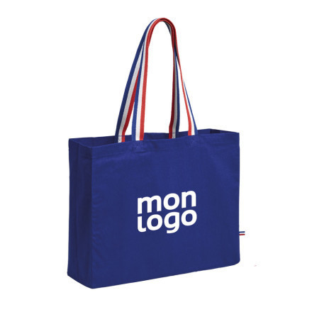 TOTE BAG PERSONNALISÉ AVEC SOUFFLET ANSES TRICOLORES 'HENRI'