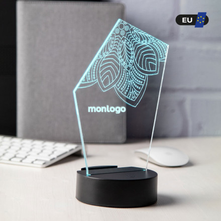 TROPHEE PERSONNALISABLE EN ACRYLIQUE AVEC LAMPE LED 'UKITA'