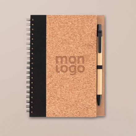 CARNET PUBLICITAIRE A SPIRALE AVEC STYLO 'RAMSES LIEGE' 