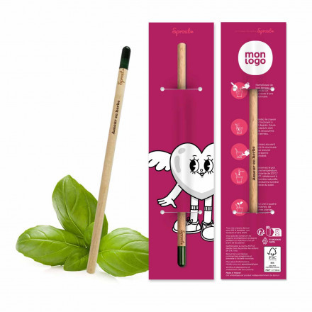 CRAYON GRAINES AVEC CARTONETTE PERSONNALISABLE 'POUSS ST VALENTIN' 