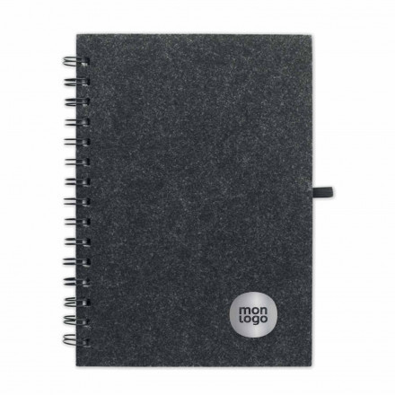 CARNET A5 FEUTRINE PERSONNALISABLE 'BONNIE SPIRALE'