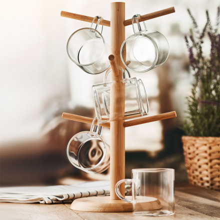 PORTE TASSES PERSONNALISÉ EN BAMBOU 'OPAU'