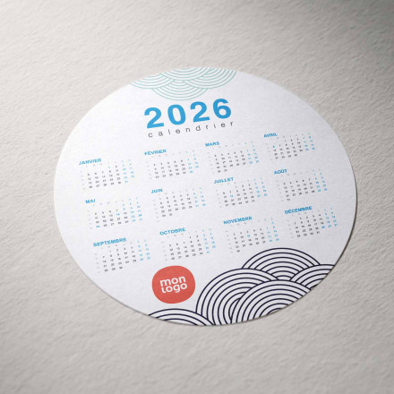 CALENDRIER BI MENSUEL SOUPLE PROMOTIONNEL 'ASTERO ROND'