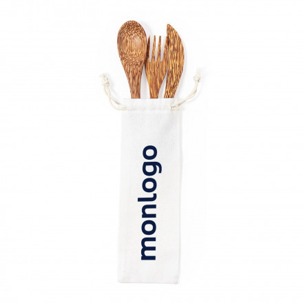 SET COUVERT PERSONNALISABLE EN NOIX DE COCO 'CALUNA COCO'