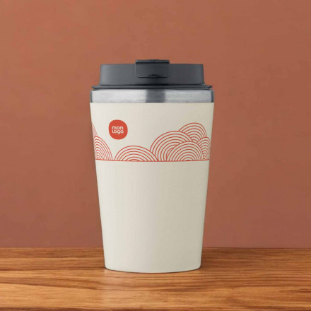 MUG ISOTHERME PERSONNALISE AVEC INTERIEUR CERAMIQUE 350ML 'MULTIS'
