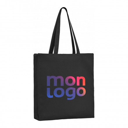 SAC SHOPPING PERSONNALISABLE ZIPPE SOUFFLET 220 GR 'FABIA'
