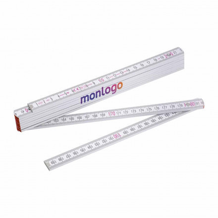 METRE PLIABLE PERSONNALISABLE BOIS BLANC 'MINESURA' 2M 4J
