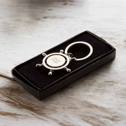 PORTE CLES PERSONNALISE EN METAL 'METALO GOUVERNAIL'