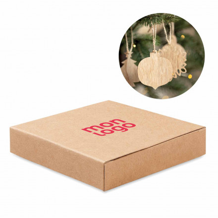 SET DE 6 ORNEMENTS BOIS PERSONNALISABLE 'HAYA'