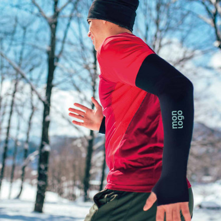 MANCHETTES THERMIQUES PERSONNALISEES 'RUN HEAT BLACK'
