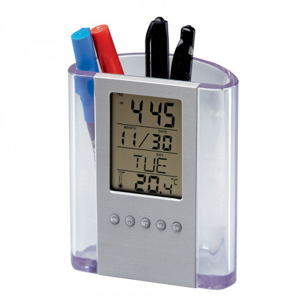 POT A CRAYONS PROMOTIONNEL TRANSPARENT 'CLARO' - argenté/translucide