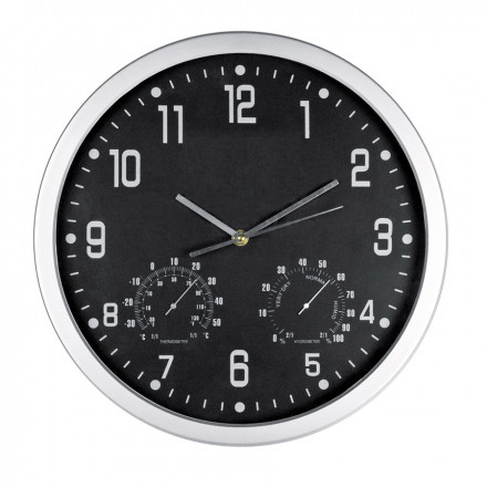 HORLOGE AVEC THERMOMETRE 'BIGTIME' - noir