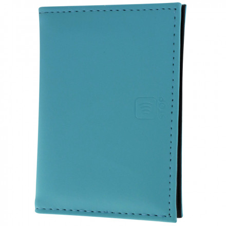 PORTE-CARTES PUBLICITAIRE ANTI-RFID 'DEFENDER' - bleu