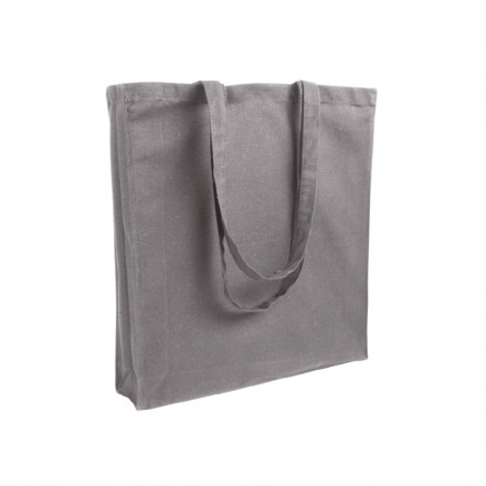 SAC COTON PERSONNALISÉ AVEC SOUFFLET 'FABIO' 220 GR/M² - gris