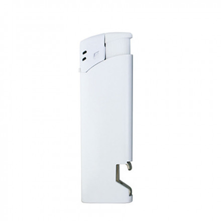 BRIQUET PUBLICITAIRE RECHARGEABLE DECAPSULEUR PIEZO 'SETH' - blanc