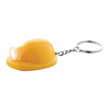 PORTE-CLÉS PUBLICITAIRE LUMINEUX EN FORME DE CASQUE 'CASCO' - jaune