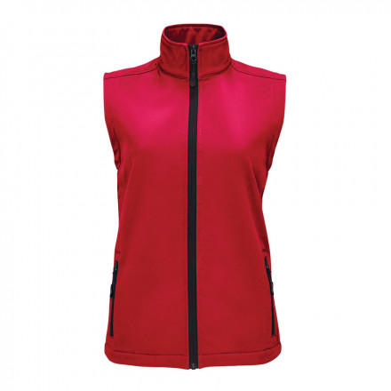 BODYWARMER SOFTSHELL FEMME PROMOTIONNEL 'RACE BW' - rouge