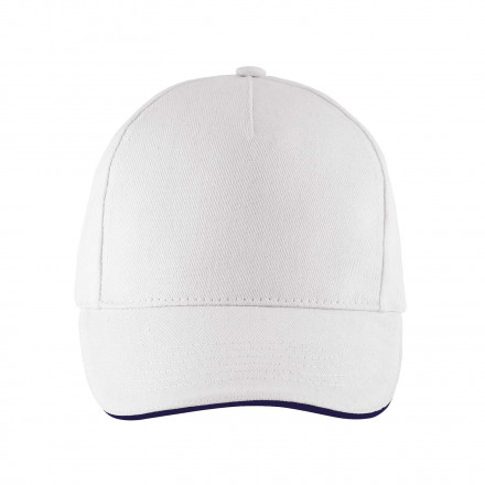 CASQUETTE PERSONNALISEE 'LONG BEACH' 260 GR/M² - blanc/navy