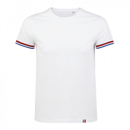 TEE-SHIRT PERSONNALISABLE HOMME 'RAINBOW' BLANC - blanc/royal