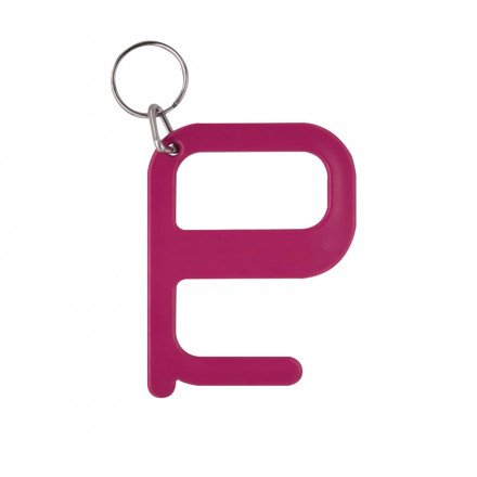 PORTE-CLÉS SANS CONTACT ANTIMICROBIEN A PERSONNALISER 'HIGIENO' - rose