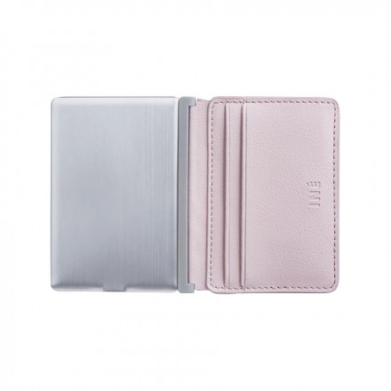 PORTE-CARTES PERSONNALISÉ RECYCLÉ AVEC POWERBANK 3 000 MAH XOOPAR® 'INE' - rose