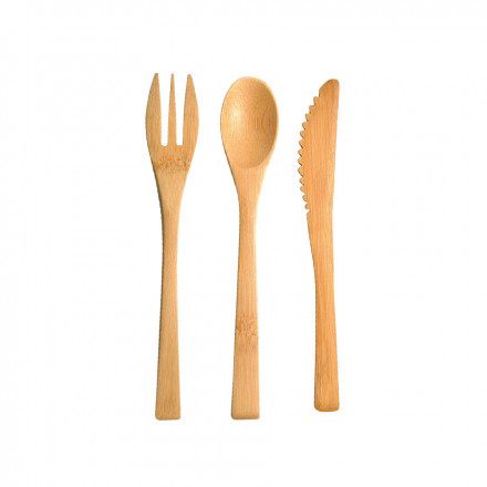 SET DE COUVERTS PERSONNALISÉS EN BAMBOU 'FENTO' - naturel