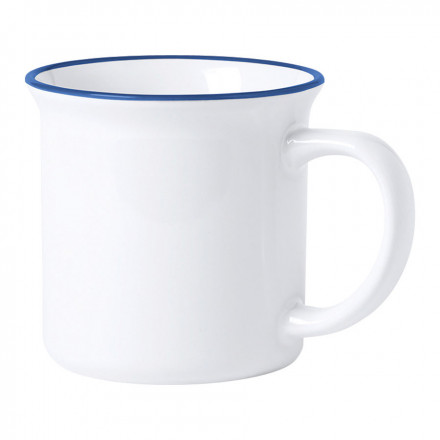 MUG EN CÉRAMIQUE PERSONNALISÉ 300ML 'CUCINA' - blanc/bleu