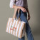 CABAS COTON RECYCLE RAYURES PERSONNALISABLE 'SAO'