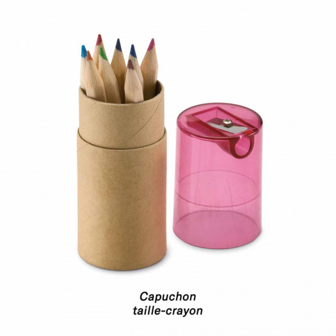 SET DE 12 CRAYONS DE COULEUR AVEC TAILLE CRAYON PERSONNALISABLE 'SANTANDER'