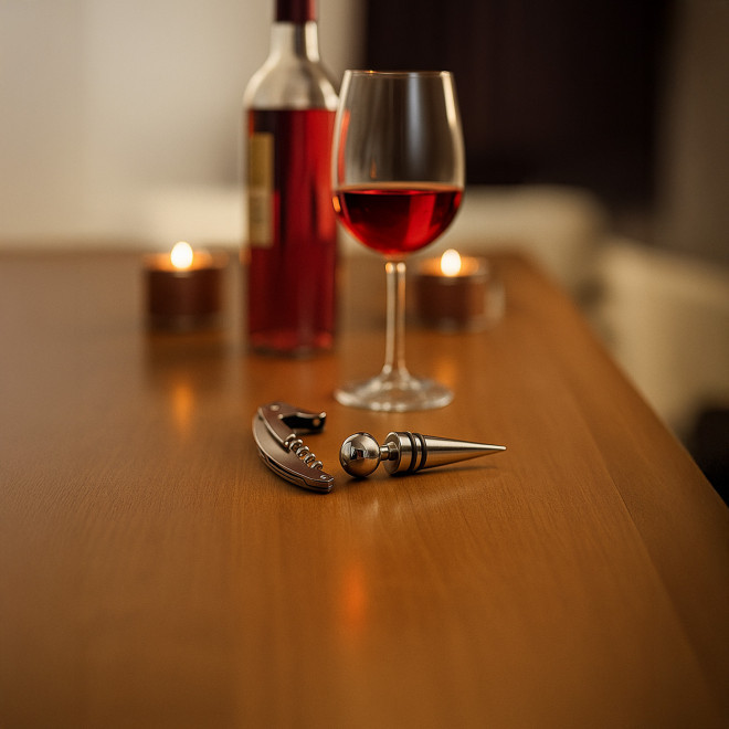 SET À VIN PERSONNALISÉ 2 ACCESSOIRES 'FONTAINEBLEAU'