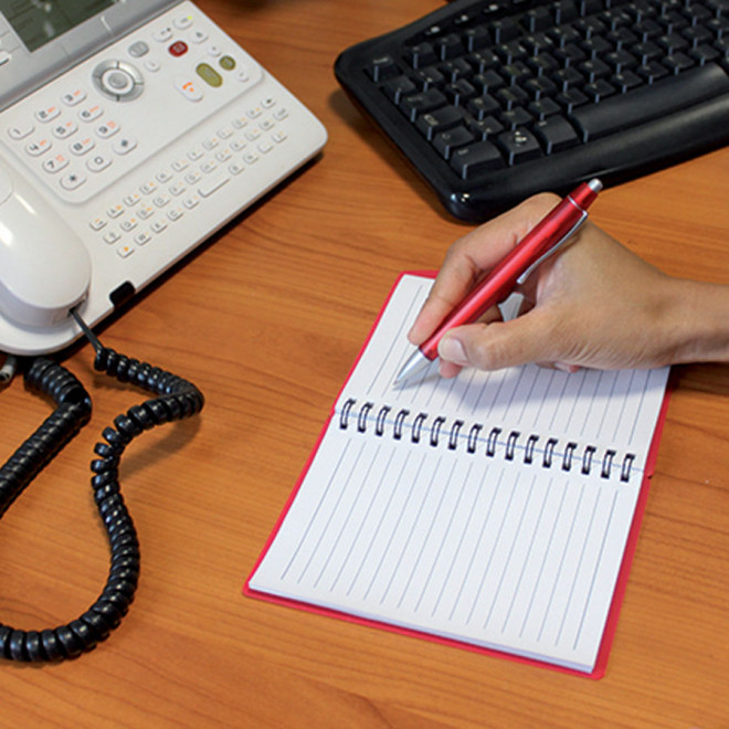 CARNET À SPIRALE PERSONNALISÉ A6 AVEC STYLO 'TURINO'