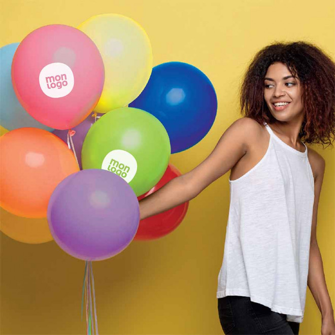 LOT DE 100 BALLONS DE BAUDRUCHE PUBLICITAIRES ø25 CM 'LUFT'