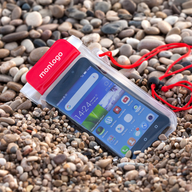 POCHETTE PERSONNALISABLE ÉTANCHE POUR PORTABLE 'WATERPRO'