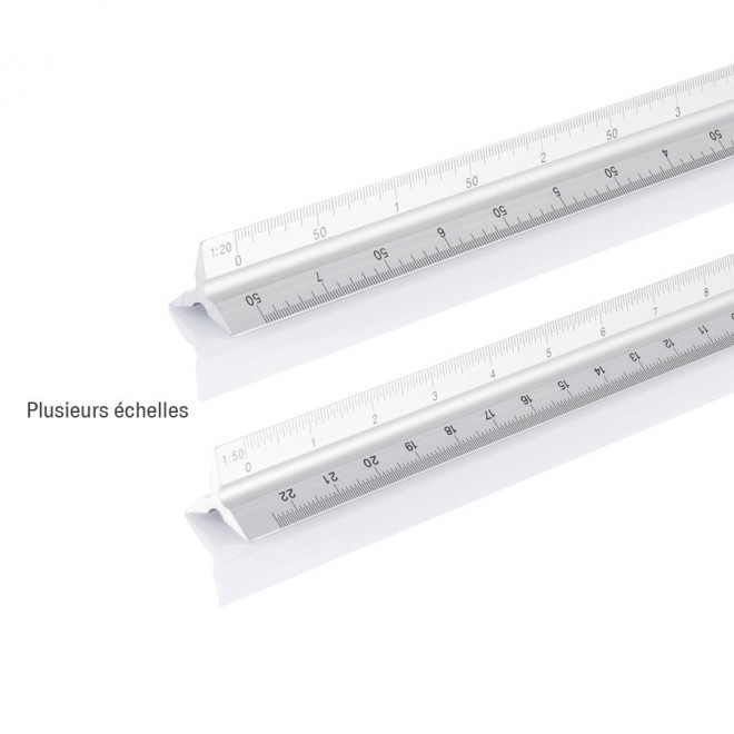 REGLE TRIANGULAIRE PUBLICITAIRE EN ALUMINIUM 'CUTCH'