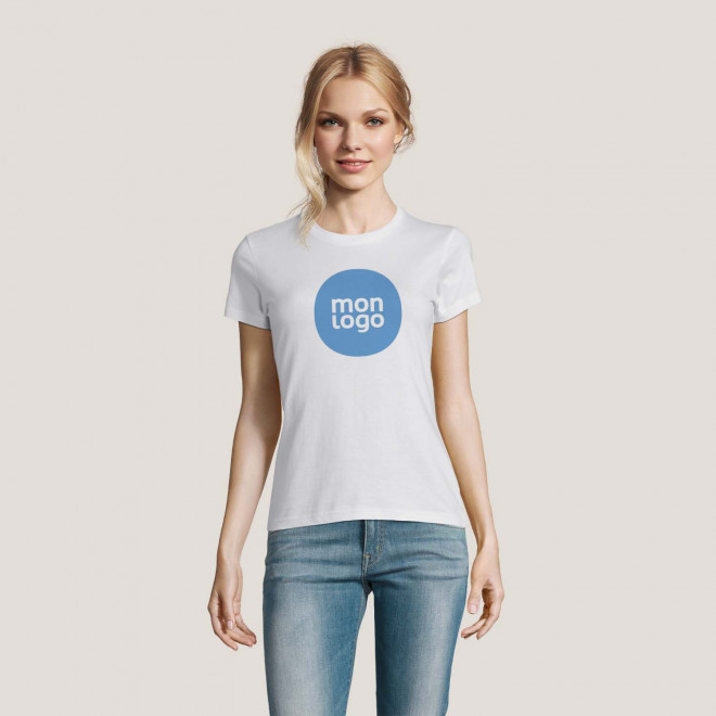 TEE SHIRT BLANC 'IMPERIAL' FEMME 190 GR/M²