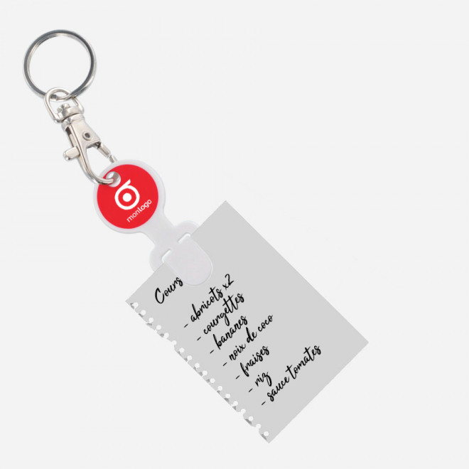 PORTE CLÉS PUBLICITAIRE AVEC JETON CLIPCOURSE 'RADIUS'