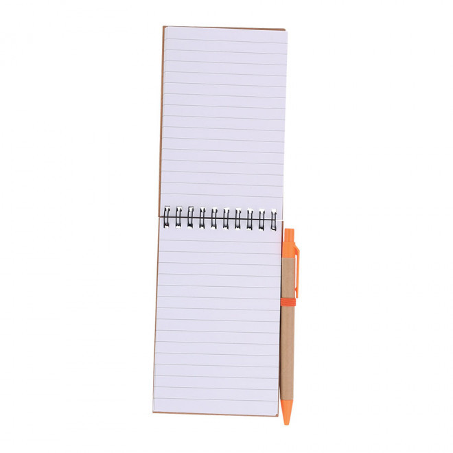 BLOC NOTES PERSONNALISÉ AVEC STYLO RECYCLÉS 'PAPYRUS' LIGNÉ