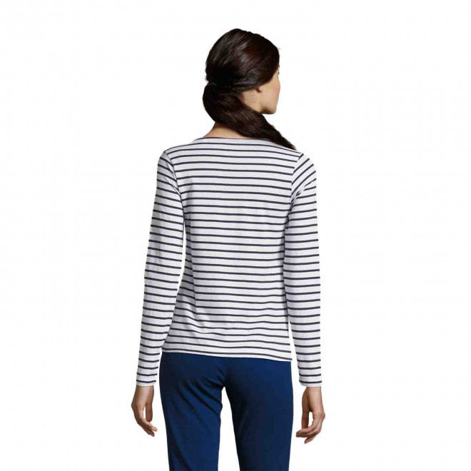 MARINIÈRE PUBLICITAIRE COL ROND FEMME 'MARINE' 150GR/M²