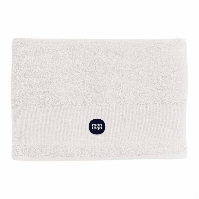 DRAP DE BAIN PUBLICITAIRE BLANC 100x150 CM 'ISLAND'