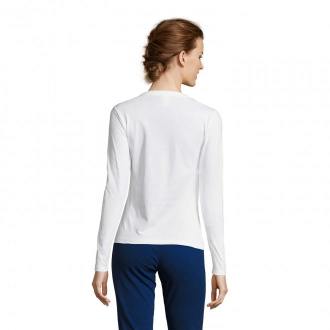 TEE SHIRT PERSONNALISÉ FEMME MANCHES LONGUES 'MAJESTIC' BLANC 150 GR/M²