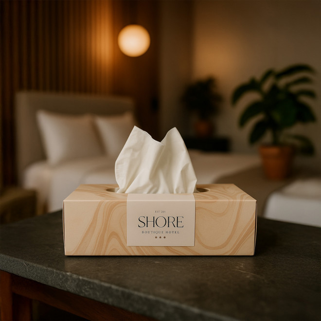 BOITE DE MOUCHOIRS PUBLICITAIRE 'TCHOUMA'