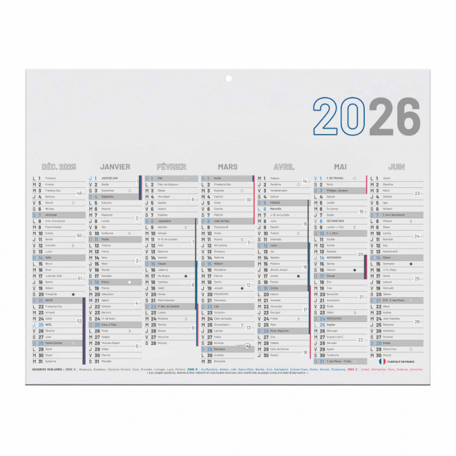MINI CALENDRIER BANCAIRE PUBLICITAIRE RIGIDE 27x20,8CM 'CALENDY'