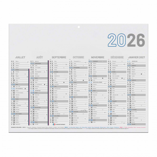 MINI CALENDRIER BANCAIRE PUBLICITAIRE RIGIDE 27x20,8CM 'CALENDY'