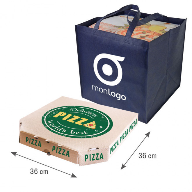 SAC À PIZZA PERSONNALISÉ EN NON TISSÉ AVEC SOUFFLET 'MARANO'