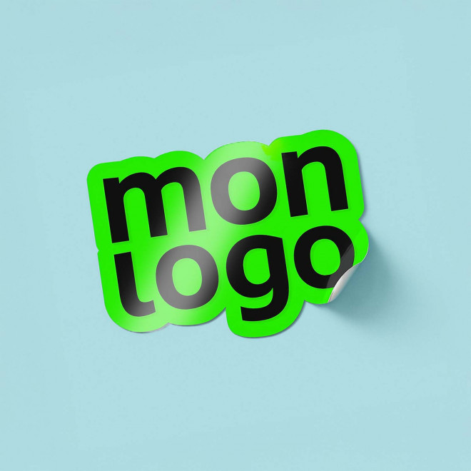STICKER FLUO PERSONNALISE A LA FORME 'KLISTER FLUO' 