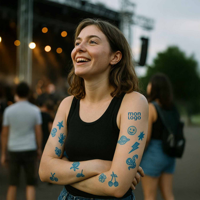 PLANCHE TATTOO PERSONNALISEE BLEU REALISTE 19x28 'MAORO'