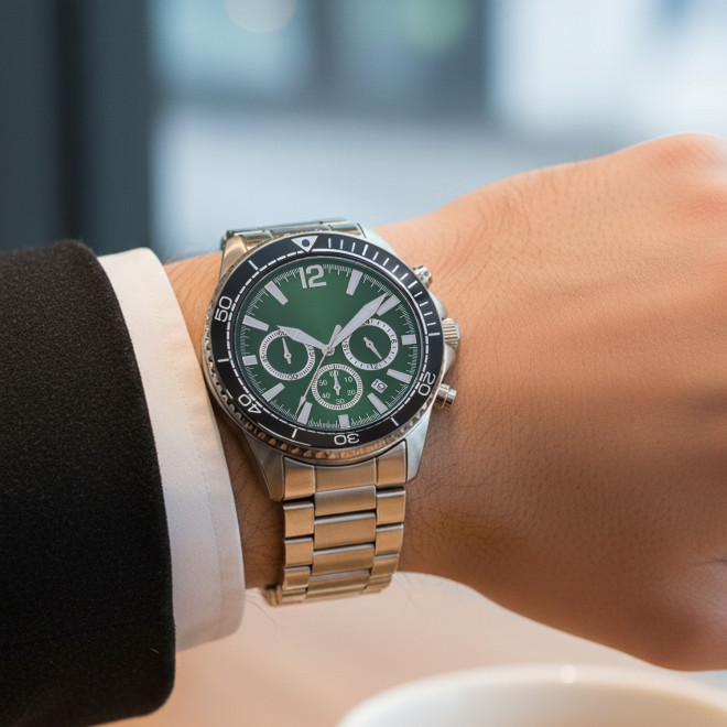 MONTRE HOMME PERSONNALISABLE 'ROMAIN ACIER'