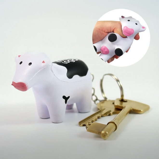 PORTE CLES ANTI STRESS PERSONNALISABLE 'STREZOU VACHE'