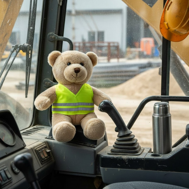 PELUCHE OURSON GILET SECURITE PERSONNALISABLE 'OURSI'