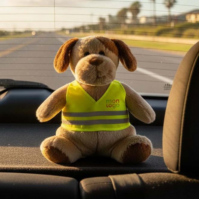 PELUCHE OURSON GILET SECURITE PERSONNALISABLE 'OURSI'